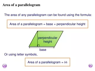 Area of a parallelogram
