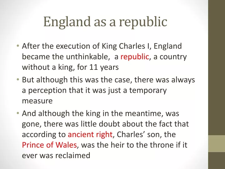 england as a republic