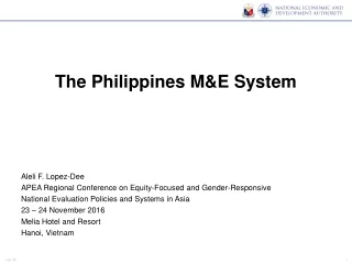 The Philippines M&amp;E System