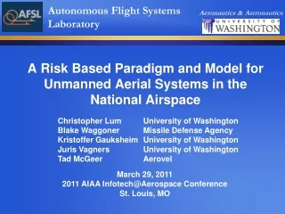 A Risk Based Paradigm and Model for Unmanned Aerial Systems in the National Airspace