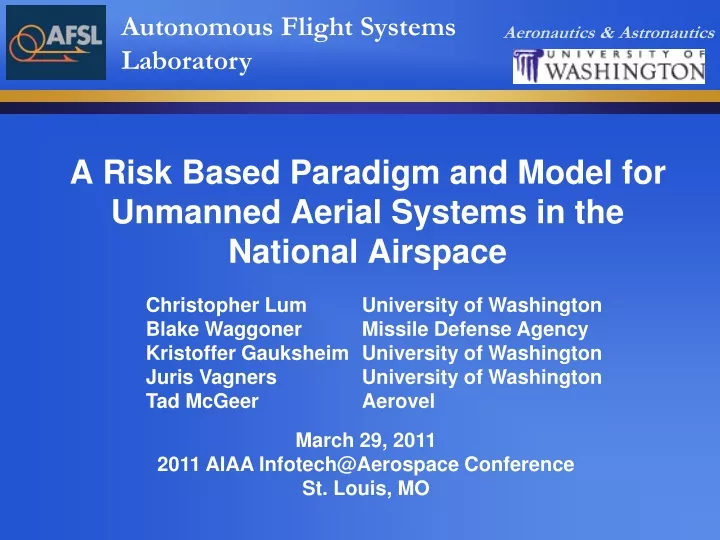 a risk based paradigm and model for unmanned aerial systems in the national airspace