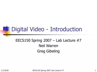 Digital Video - Introduction