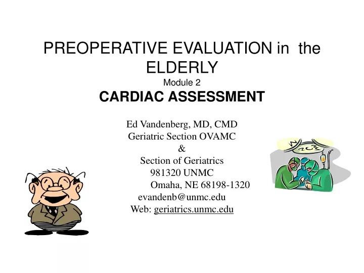preoperative evaluation in the elderly module 2 cardiac assessment