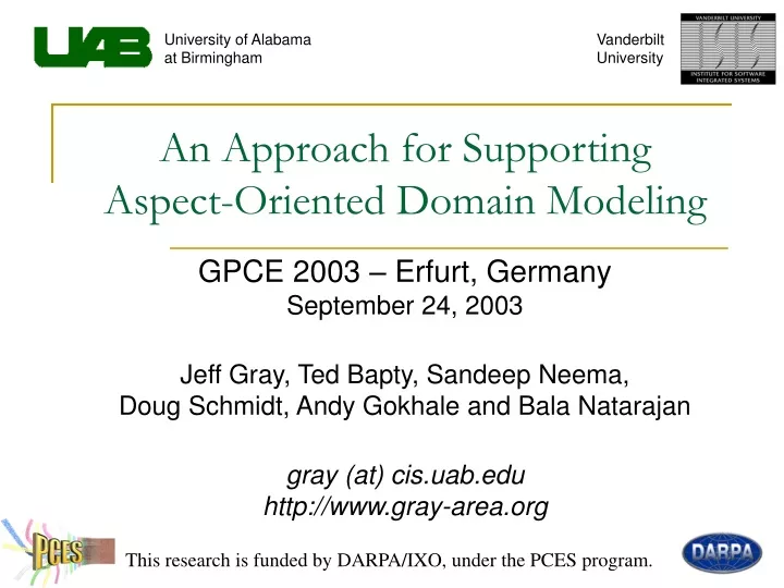 an approach for supporting aspect oriented domain modeling