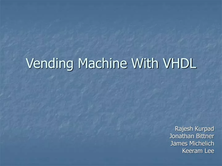 vending machine with vhdl