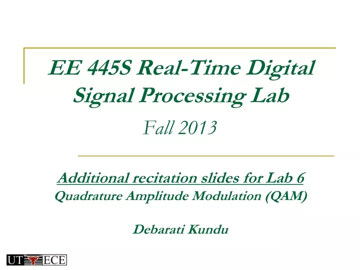 ee 445s real time digital signal processing lab fall 2013