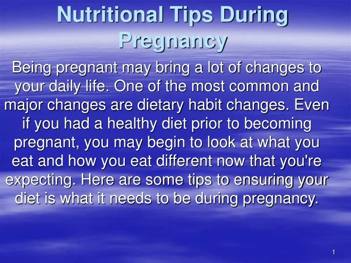 nutritional tips during pregnancy