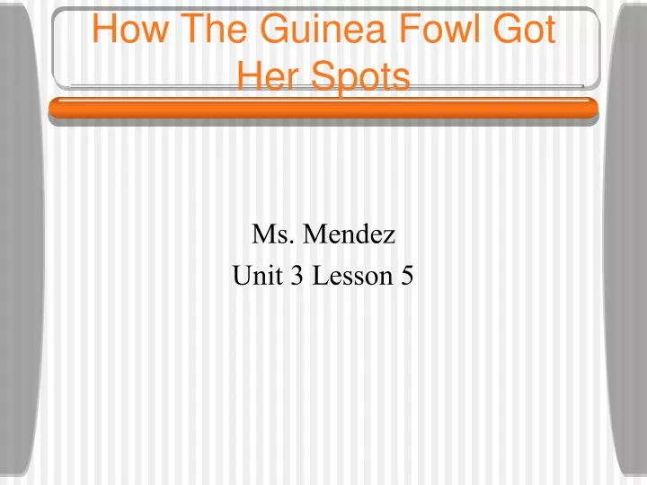 how the guinea fowl got her spots