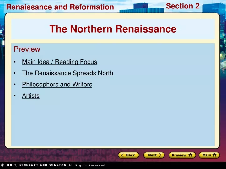 preview main idea reading focus the renaissance