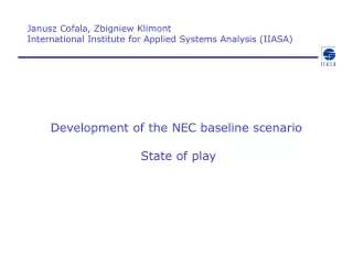Development of the NEC baseline scenario   State of play