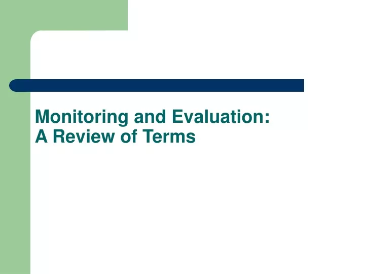 monitoring and evaluation a review of terms