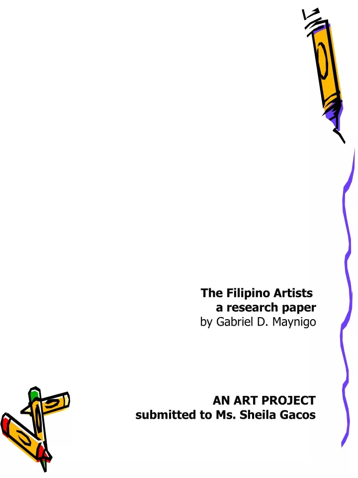 the filipino artists a research paper by gabriel