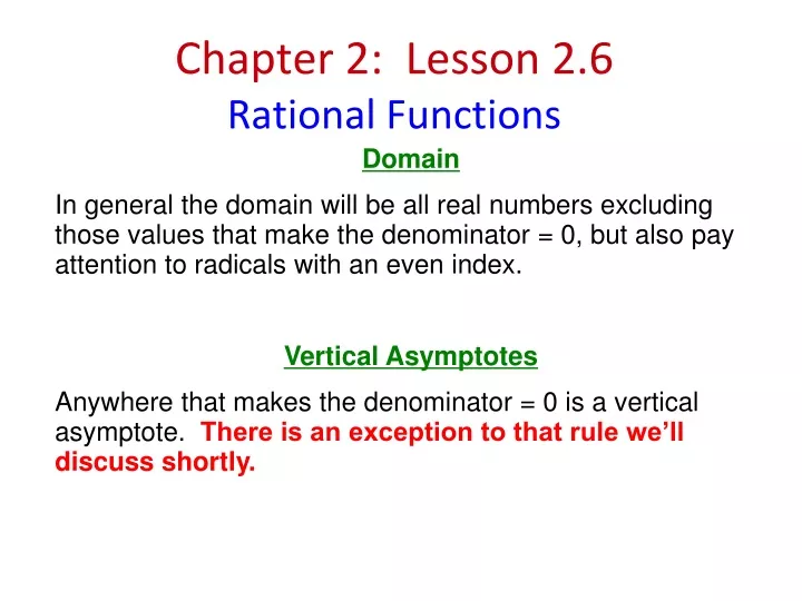 chapter 2 lesson 2 6 rational functions