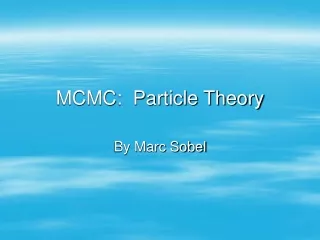 MCMC:  Particle Theory