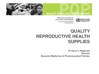 Part 1:	 Overview of the WHO / UN Prequalification Programme