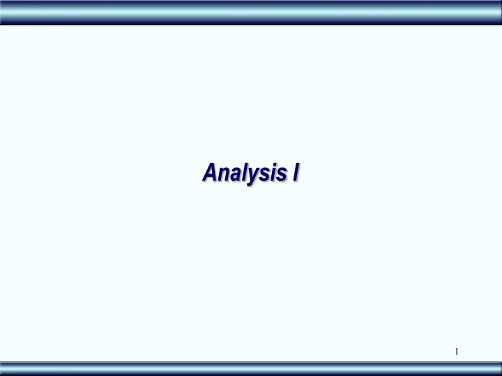 analysis i