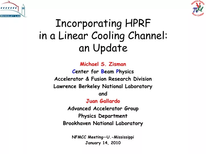 incorporating hprf in a linear cooling channel an update