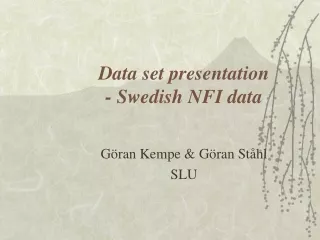 Data set presentation - Swedish NFI data
