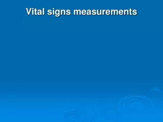 Vital signs measurements
