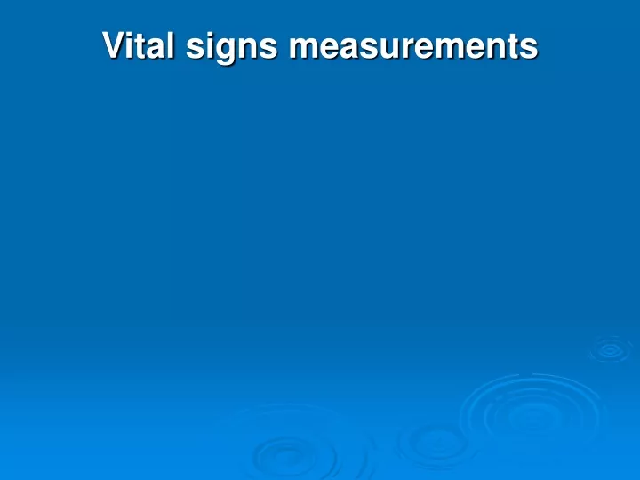 vital signs measurements