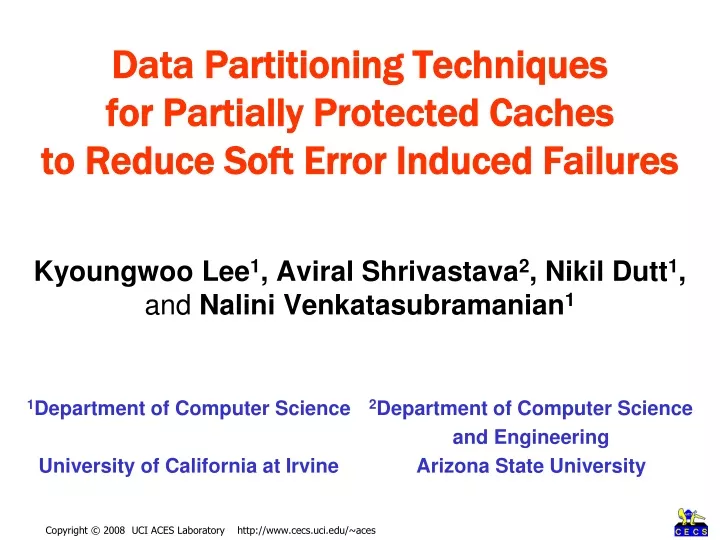 data partitioning techniques for partially protected caches to reduce soft error induced failures