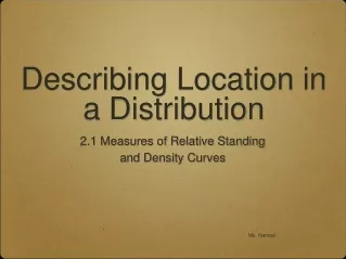 Describing Location in a Distribution