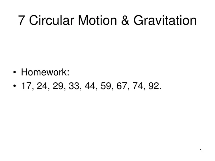 7 circular motion gravitation