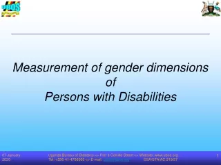 Measurement of gender dimensions  of  Persons with Disabilities