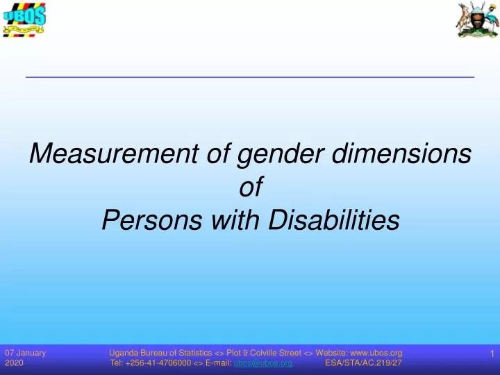 measurement of gender dimensions of persons with