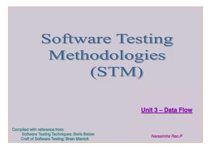 software testing methodologies stm