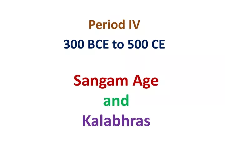 sangam age and kalabhras