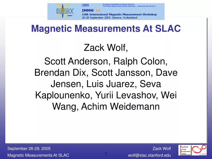 magnetic measurements at slac