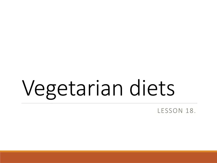 vegetarian diets