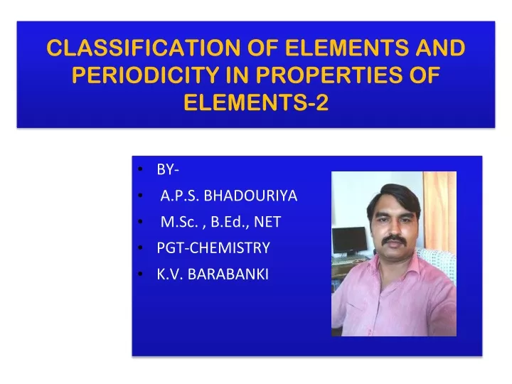 classification of elements and periodicity