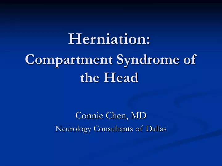 herniation compartment syndrome of the head
