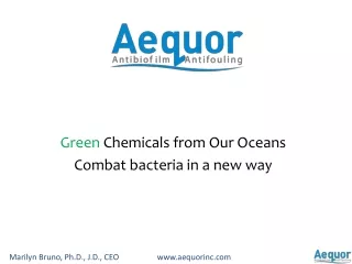 Green Chemicals from Our Oceans Combat bacteria in a new way