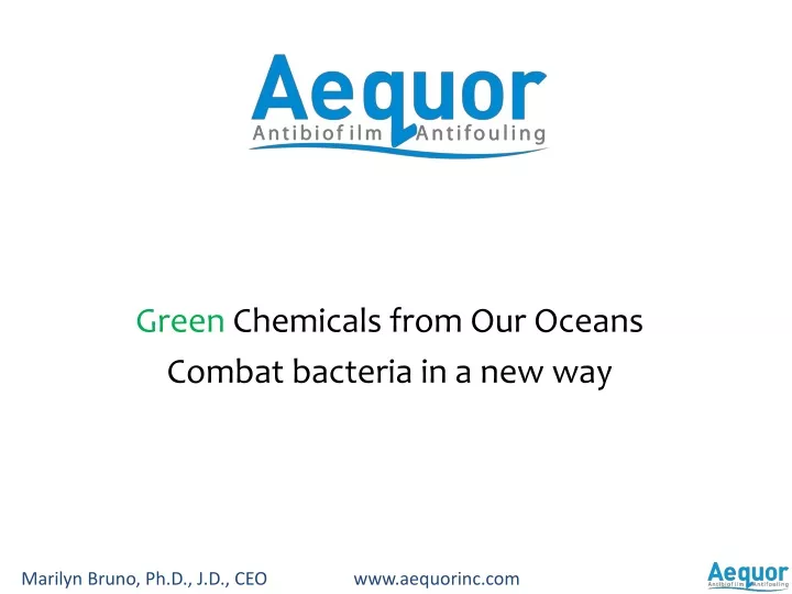green chemicals from our oceans combat bacteria