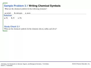 Sample Problem 3.1 Writing Chemical Symbols