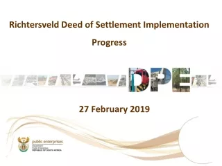 Richtersveld  Deed of Settlement Implementation Progress