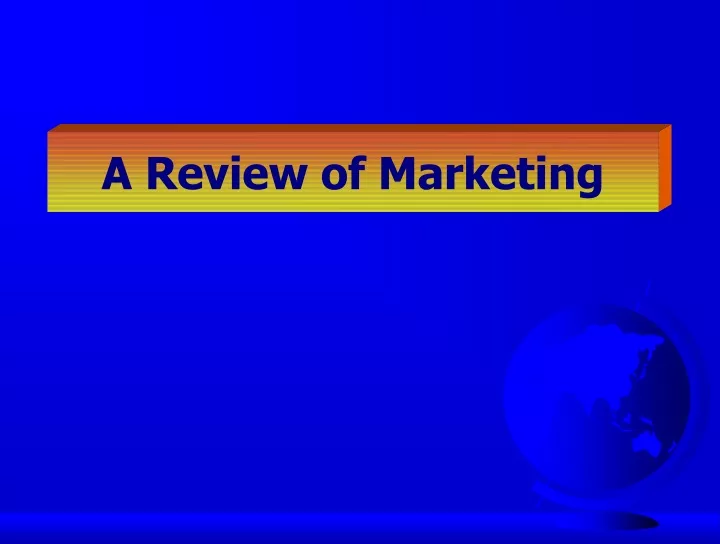 a review of marketing