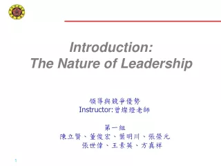 Introduction: The Nature of Leadership