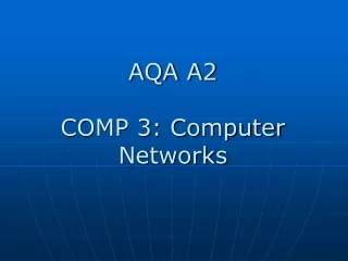 AQA A2 COMP 3: Computer Networks