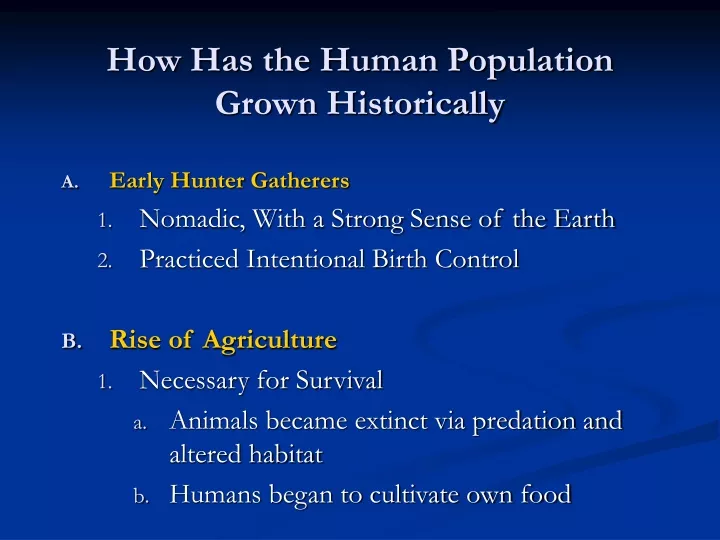 how has the human population grown historically