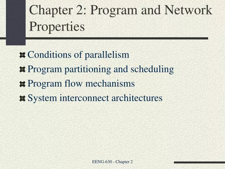 chapter 2 program and network properties