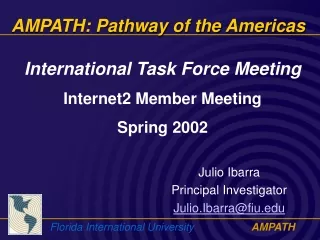 AMPATH: Pathway of the Americas
