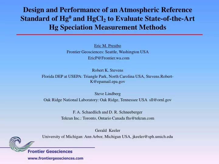 design and performance of an atmospheric
