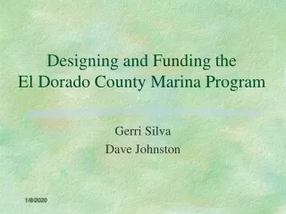 Designing and Funding the El Dorado County Marina Program