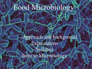Food Microbiology -Approach and background  Expectations Syllabus -Intro to Microbiology