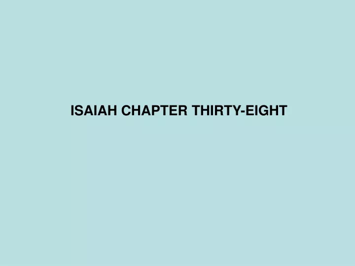 isaiah chapter thirty eight