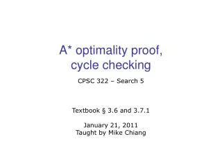 A* optimality proof,  cycle checking
